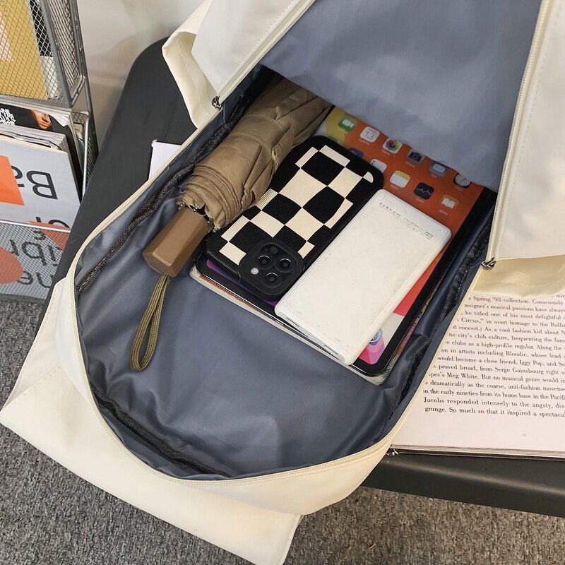 Student Backpack Manufacturer - Wholesale Nylon Fabric High Quality Solid Color Portable Storage Youth Travel Couple Leisure College