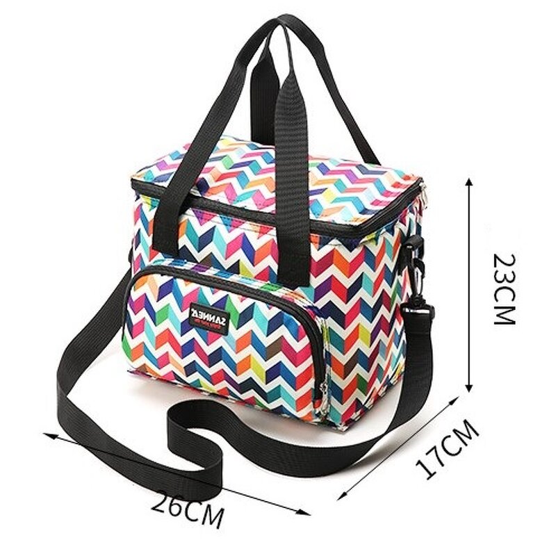 Messenger Lunch Bag Manufacturer - Portable High Quality Large Oxford Printed Cooler Tote