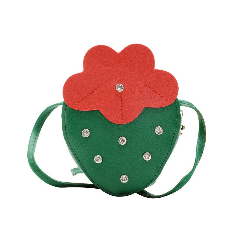 Coin Purse Manufacturer - Children's Small Bag 2021 Girl Decoration One-shoulder Messenger Cute Baby Diamond Strawberry