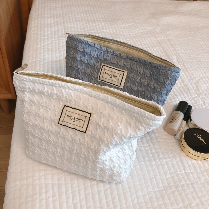 Cosmetic Bag Manufacturer - Drop Shipping Fashion Design Canvas Solid Color Large Capacity