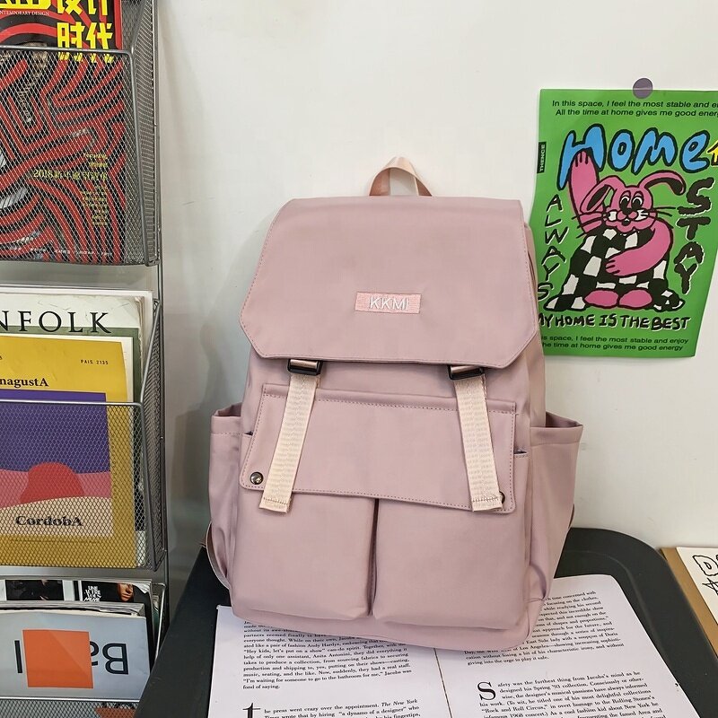 Student Backpack Manufacturer - Wholesale Nylon Fabric High Quality Solid Color Portable Storage Youth Travel Couple Leisure College