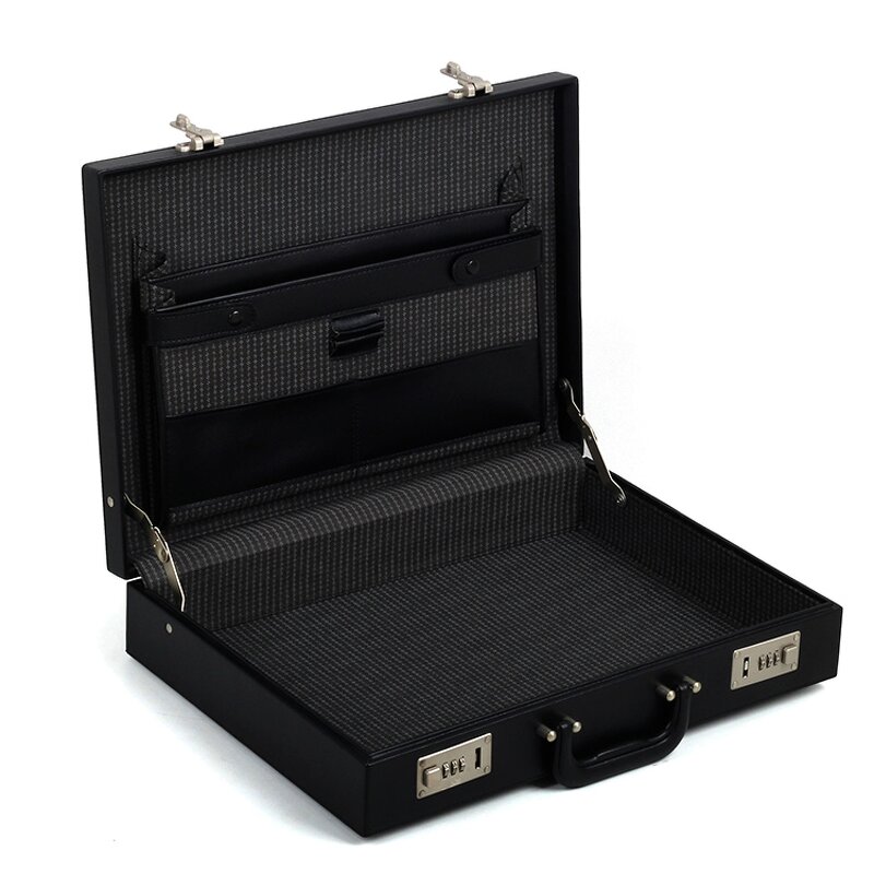 Leather Briefcase Manufacturer - Man Business Cheap Wholesale Box with Locks