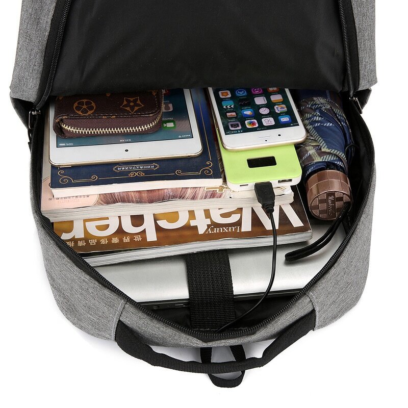 Backpack Manufacturer - Men's Business Korean Version Casual Simple Fashion Three-piece with USB Charging Port