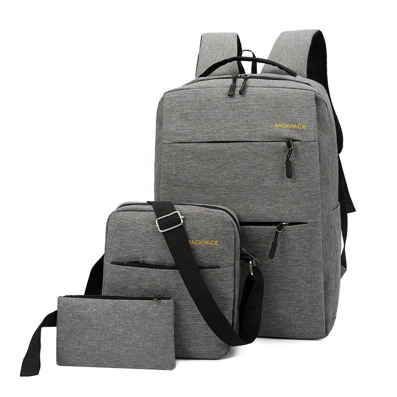 Backpack Manufacturer - Men's Business Korean Version Casual Simple Fashion Three-piece with USB Charging Port