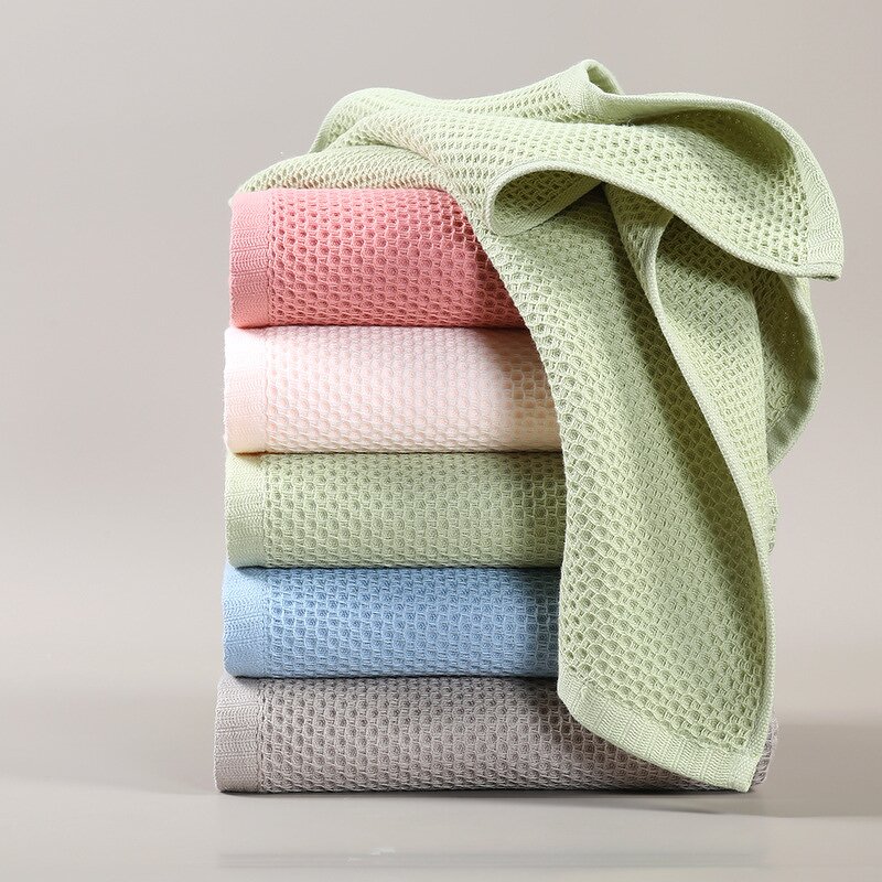 Bath Towel Manufacturer - Pure Cotton Class a Waffle Cross-border Cotton Jacquard Soft and Absorbent Facial Wash