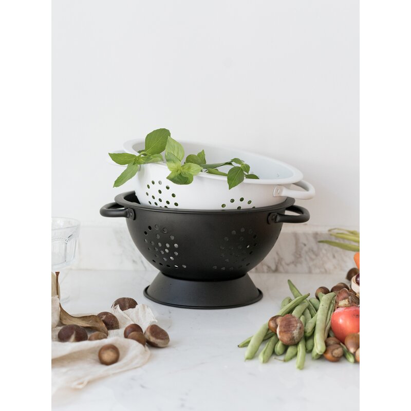 Storage Basket Manufacturer - French Retro INS Minimalist Metal Portable Fruit Vegetable Tray Solid Color Home Kitchen