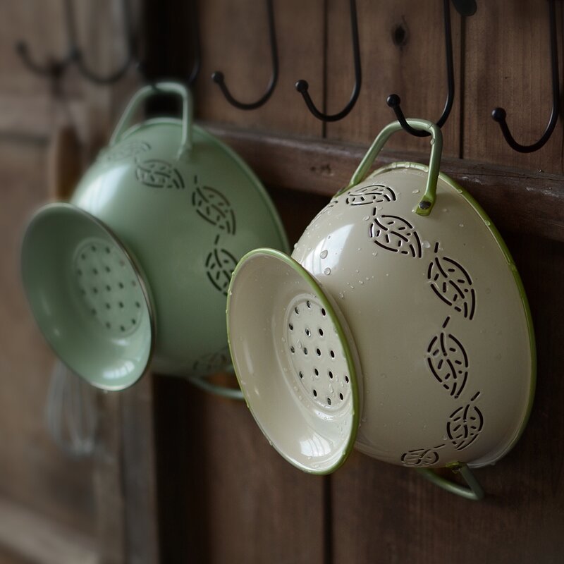 Vegetable Colander Manufacturer - Kitchen Enamel Carbon Steel Metal Fruit with Handle