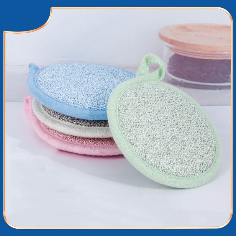 Kitchen Cloth Manufacturer - Double-Sided Absorbent Polyester Dishwashing Brush Pot Sponge