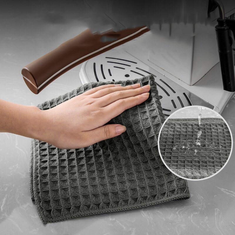 Microfiber Cloth Manufacturer - Wholesale Waffle Bar Coffee Machine Cleaning Absorbent Cotton Kitchen Dish Towel