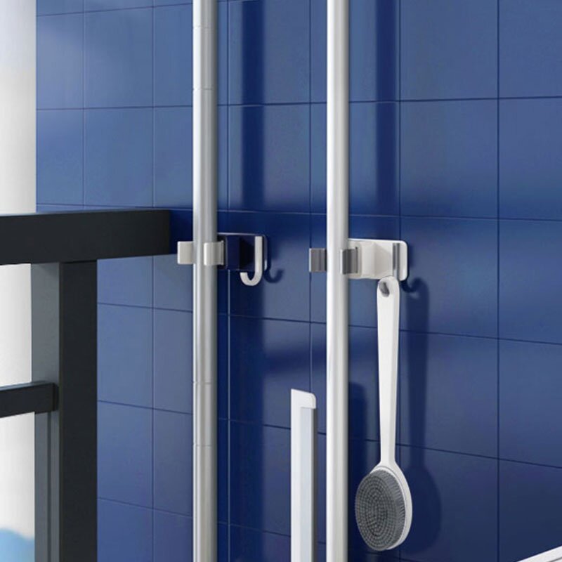 Broom Hanger Manufacturer - Hot Sale Plastic Wall Mounted Seamless Broom Holder and Mop Grip Storage for Kitchen and