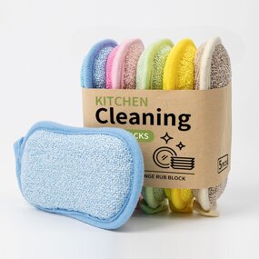 Dishwashing Sponge Manufacturer - Double Sided Kitchen Brush Multifunctional Household Cleaning Made of Polyester
