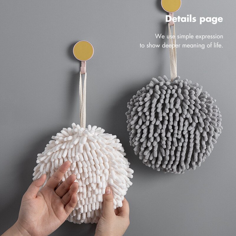 Chenille Ball Cloth Manufacturer - Microfiber White and Gray Hand Clean for Bathroom Application