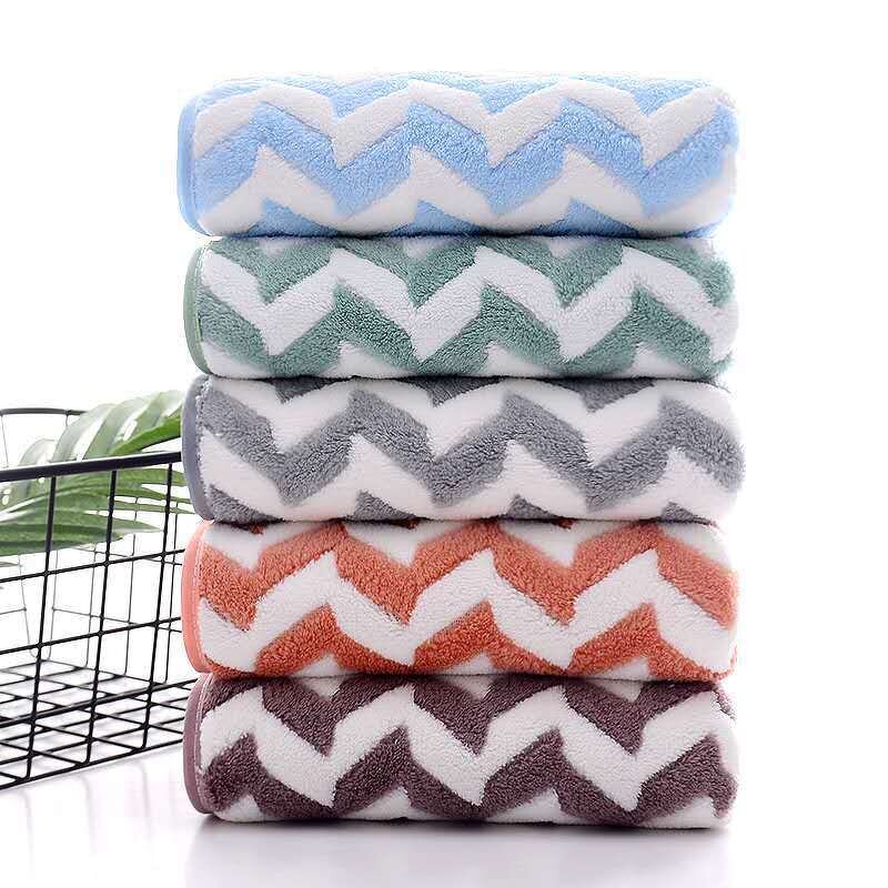 Face Towel Manufacturer - Coral Velvet Water Texture Thickened Soft and Absorbent Quick Drying Bath Washcloths Home Use