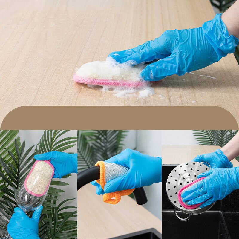 Dish Brush Manufacturer - Double-sided Loofah with Hanging Rope Pot Scrubber Multi-functional Kitchen Cleaning Cloth