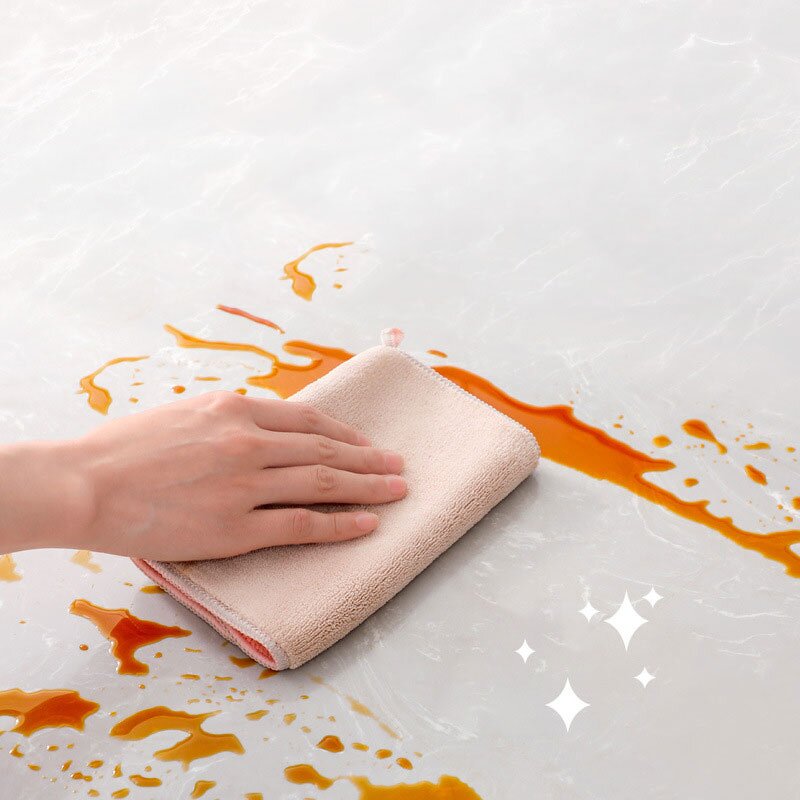 Cleaning Cloth Manufacturer - Microfiber Two-Color Thick Magic 30 * 40cm Green Khaki Purple Pink for Kitchen Use