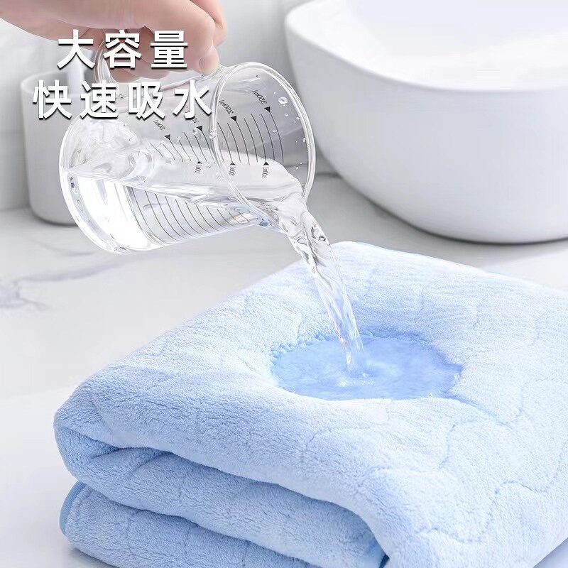 Bath Towel Set Manufacturer - 70 * 140cm Coral Velvet Water Ripple Quick Dry Absorbent Knitted Face Wash Towel for Household
