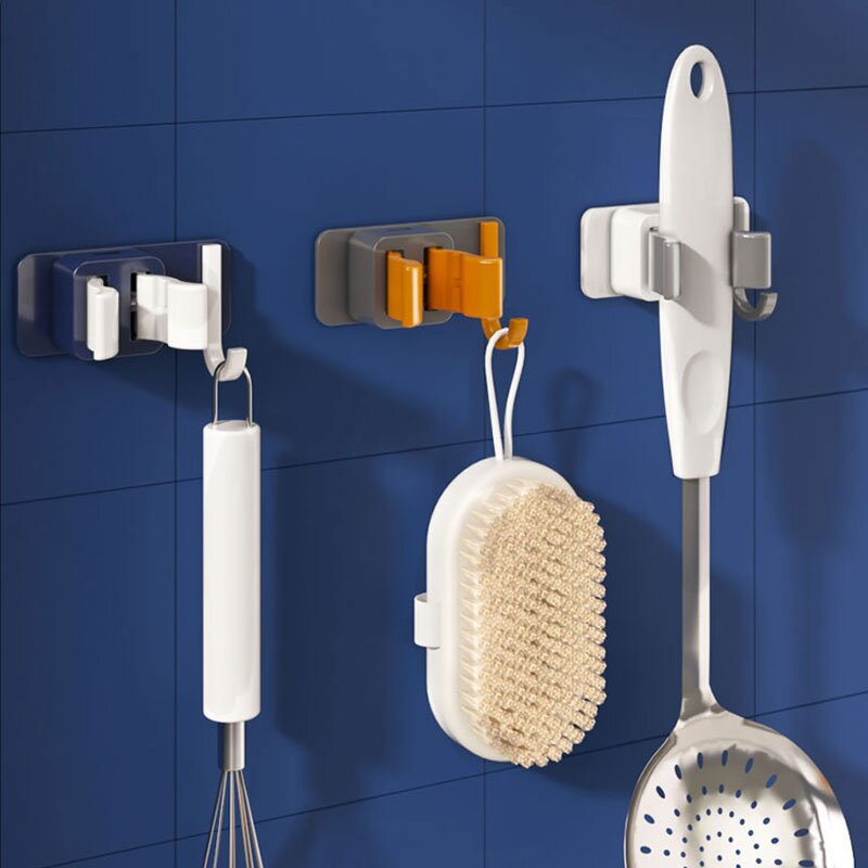 Broom Hanger Manufacturer - Hot Sale Plastic Wall Mounted Seamless Broom Holder and Mop Grip Storage for Kitchen and