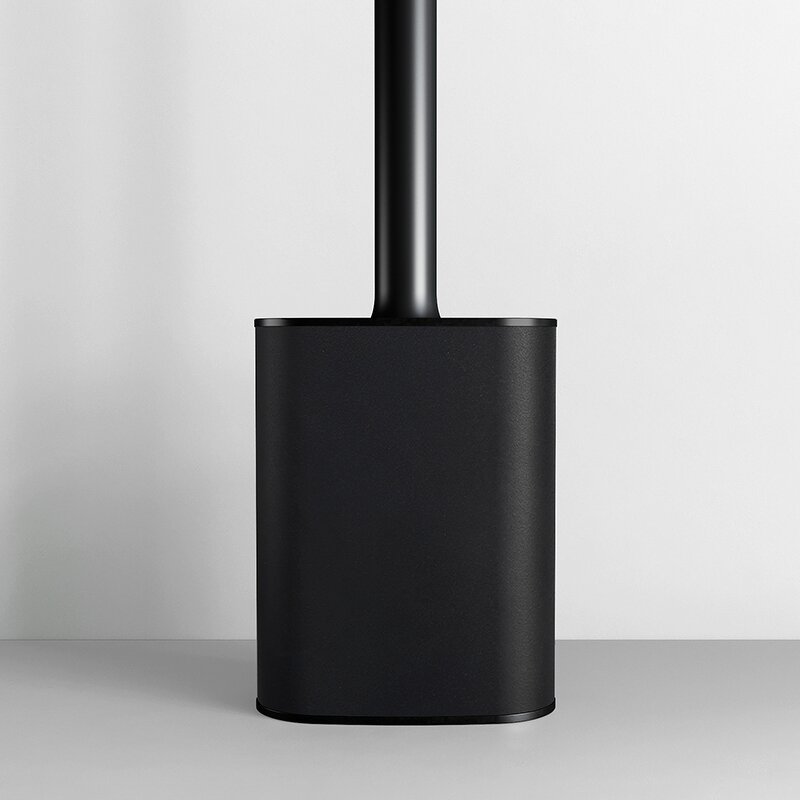 Toilet Brush Manufacturer - Newest Household Oval Shaped Stainless Steel Black Matting Coated Cleaning Brushes