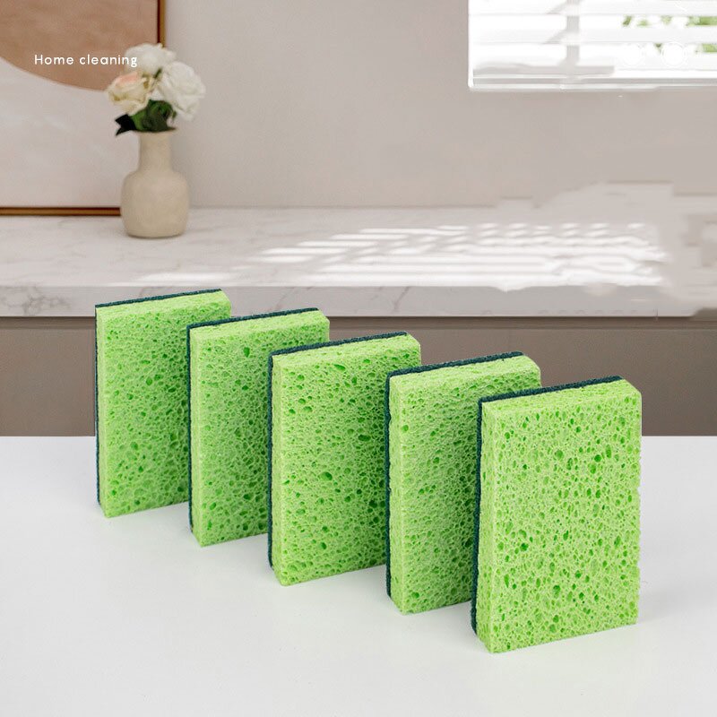 Sponge Manufacturer - Wood Pulp Cotton Cleaning Double Layer Two Sides Dishwashing Tools Magic Wiping Kitchen