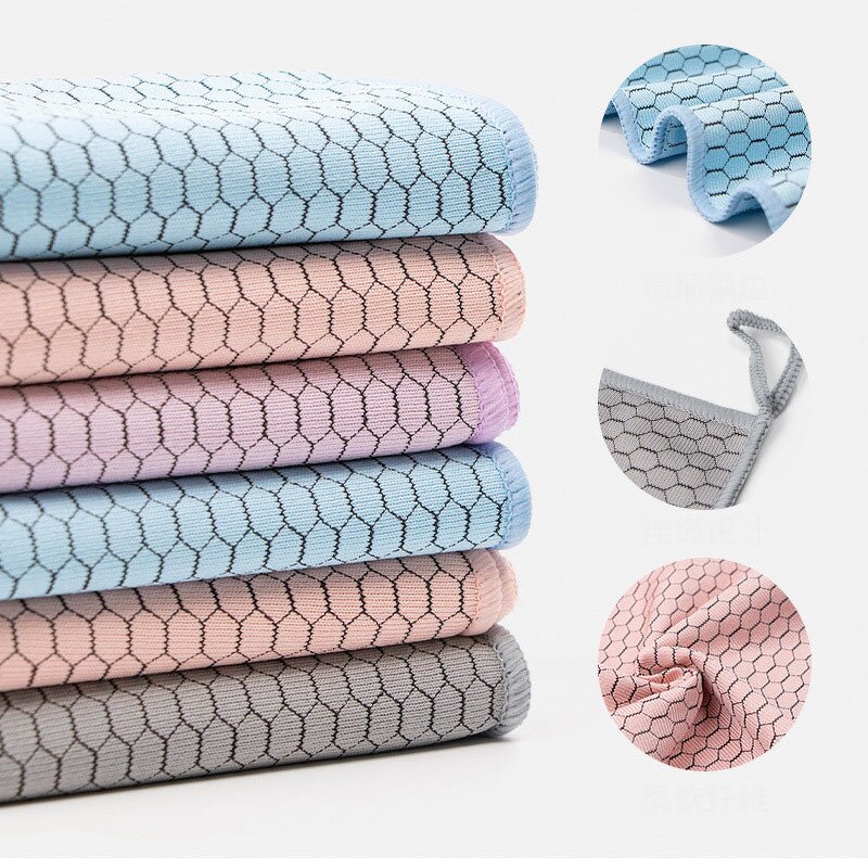 Microfiber Cleaning Cloth Manufacturer - Customized Logo Car Glasses Wine Glass Kitchen Towel Square Shape Without Leaving