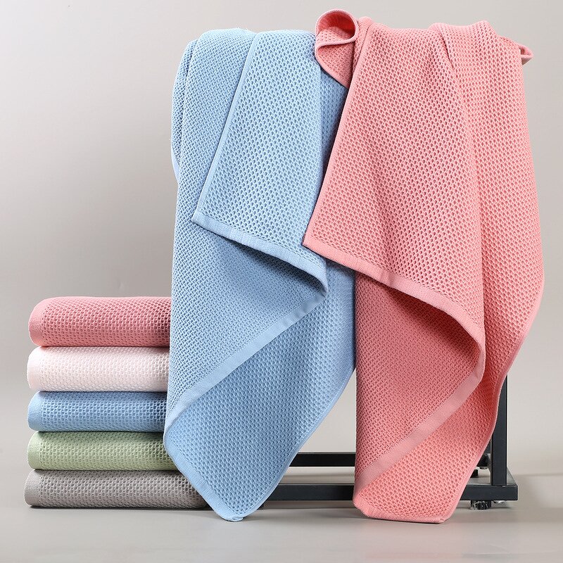 Bath Towel Manufacturer - Pure Cotton Class a Waffle Cross-border Cotton Jacquard Soft and Absorbent Facial Wash