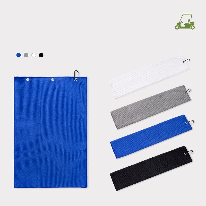 Golf Towels Manufacturer - Ultra-fine Microfiber with Logo Printing and Mountain Buckles Knitted Cleaning Cloths