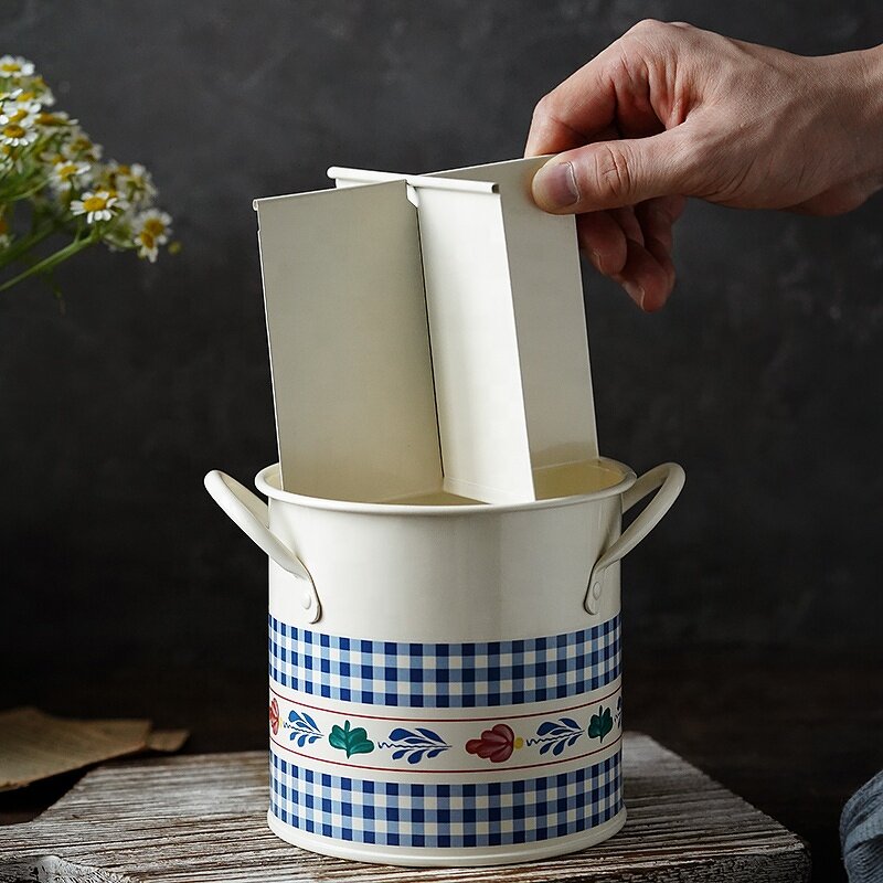 Tableware Manufacturer - American Country Style Retro Chopsticks Cage Drain Knife Fork Kitchen Baking Supplies Storage