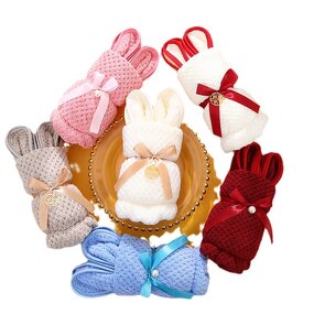 Towel Manufacturer - 35 * 75cm Creative Gift Box Pineapple Rabbit Design in Polyester for Wedding Return Full Moon Festival