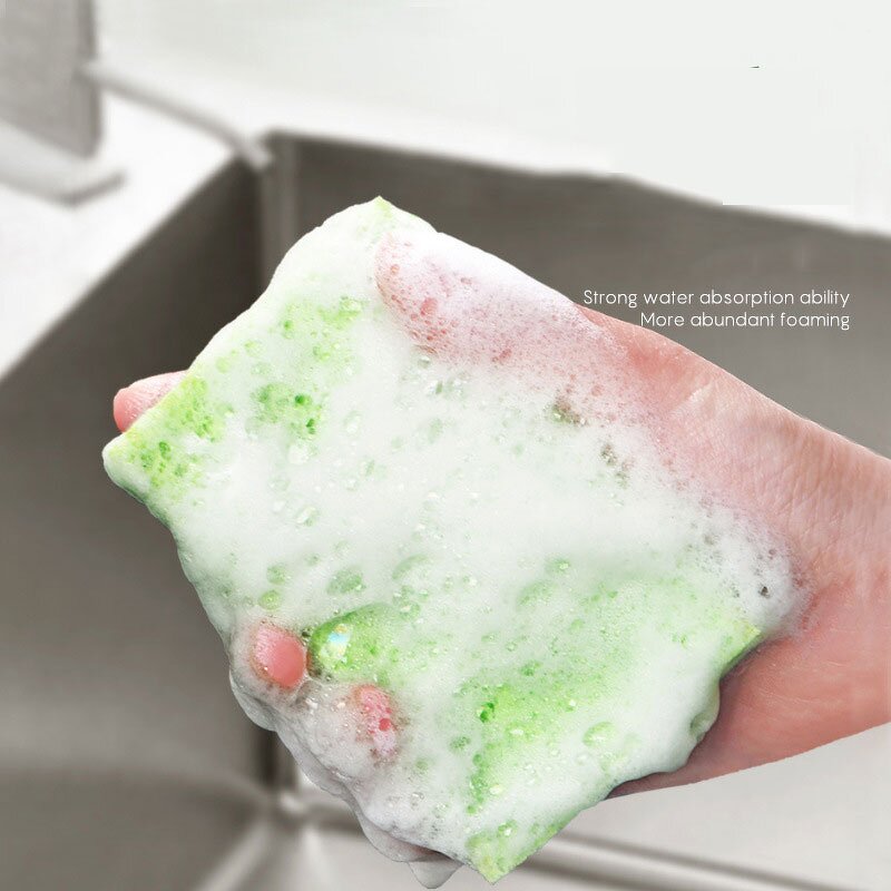 Sponge Manufacturer - Wood Pulp Cotton Cleaning Double Layer Two Sides Dishwashing Tools Magic Wiping Kitchen