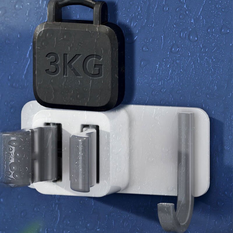 Broom Hanger Manufacturer - Hot Sale Plastic Wall Mounted Seamless Broom Holder and Mop Grip Storage for Kitchen and