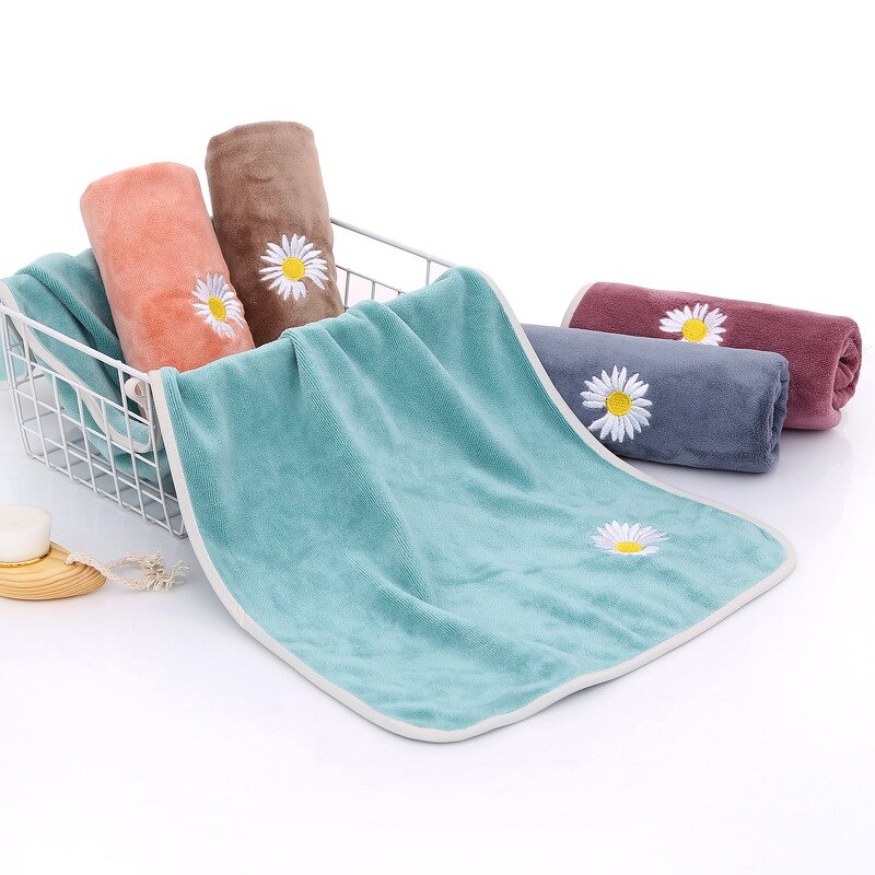 Hair Towel Manufacturer - Wholesale Youth Style Household Daisy Beauty Salon Dry Beauty Towel Daily Necessities Face