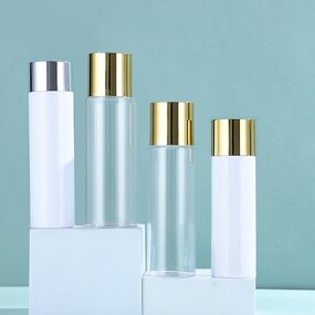 Lotion Bottles Manufacturer - In Stock 100ml 120ml 150ml 250ml 300ml Round White for Plastic PET Skin Care Serum & Toner
