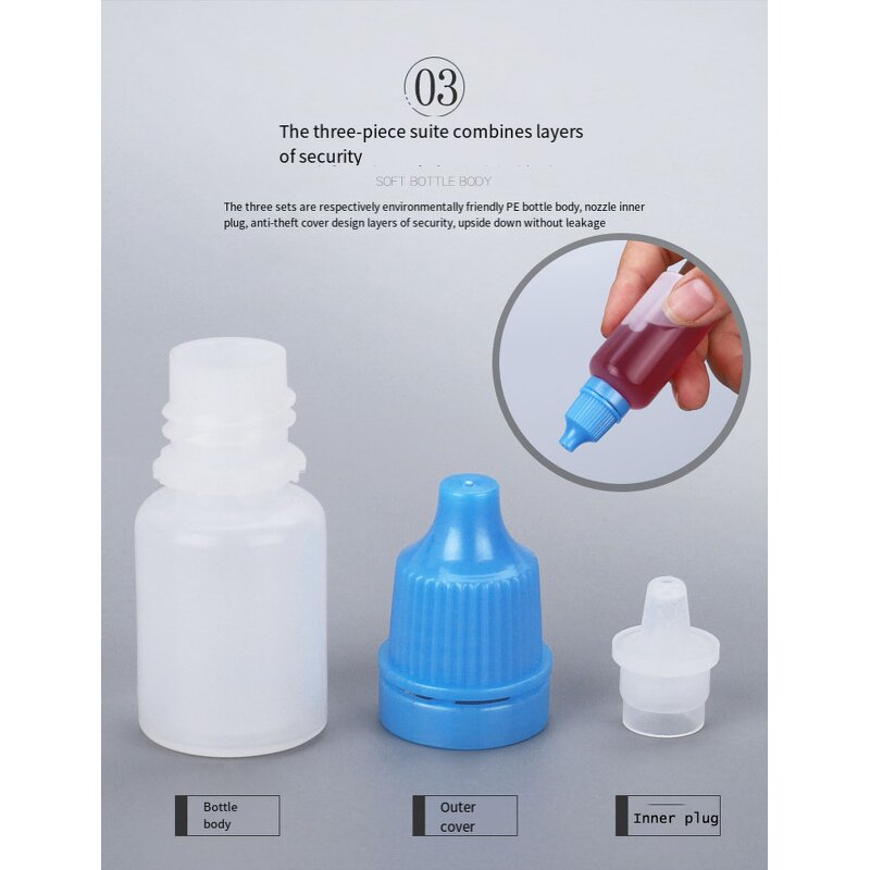 Eye Drop Bottle Manufacturer - HDPE Mini Wholesale 5ml 10ml 15ml 20ml 30ml Plastic Squeeze Nozzle Tip Easy Open for