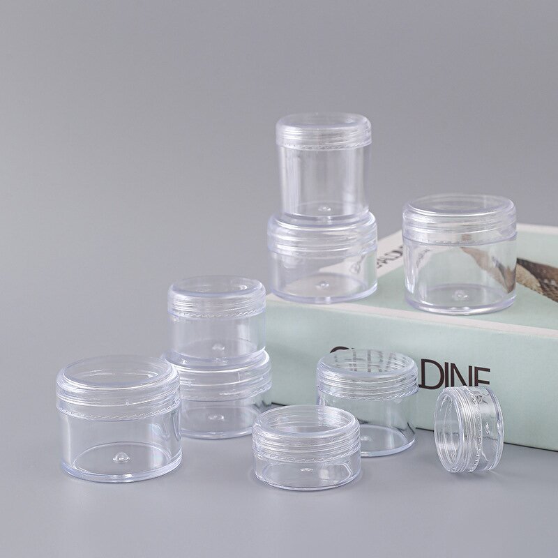 Plastic Jars Manufacturer - Homay High Quantity Clear Small 5g 10g 15g 20g with Cap for Skin Care Cosmetic Face Cream