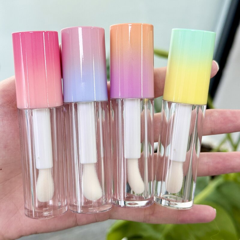 Lipgloss Tubes Manufacturer - In Stock 6ml Plastic Big Brush Wand Custom Applicator Screw Cap Lip Gloss Wand