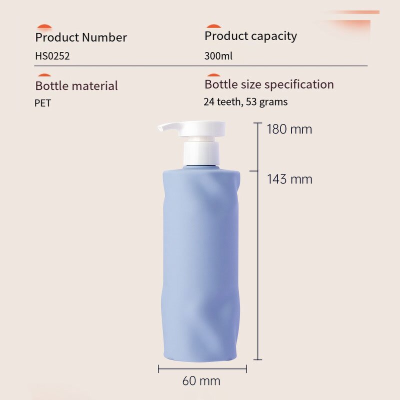 Foam Pump Bottle Manufacturer - 300ml PET Cylinder with Ripple Design and Silk Screen Printing for Shampoo Bath Cosmetic