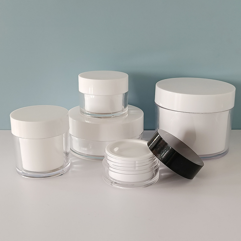 Cream Jar Manufacturer - Manufacturers Sell Double-Layer PET 20g 30g 50g Body Milk Cans White Plastic Double-layer with