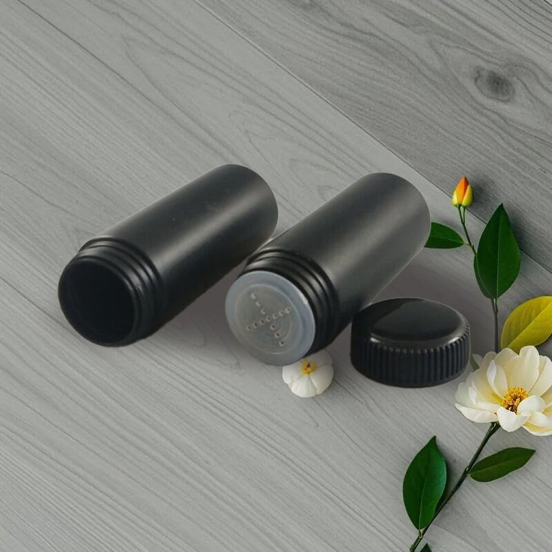 Loose Powder Containers Manufacturer - Customizable 10g Black Mini Empty Cosmetic Plastic Talcum Powder for Shampoo Spray