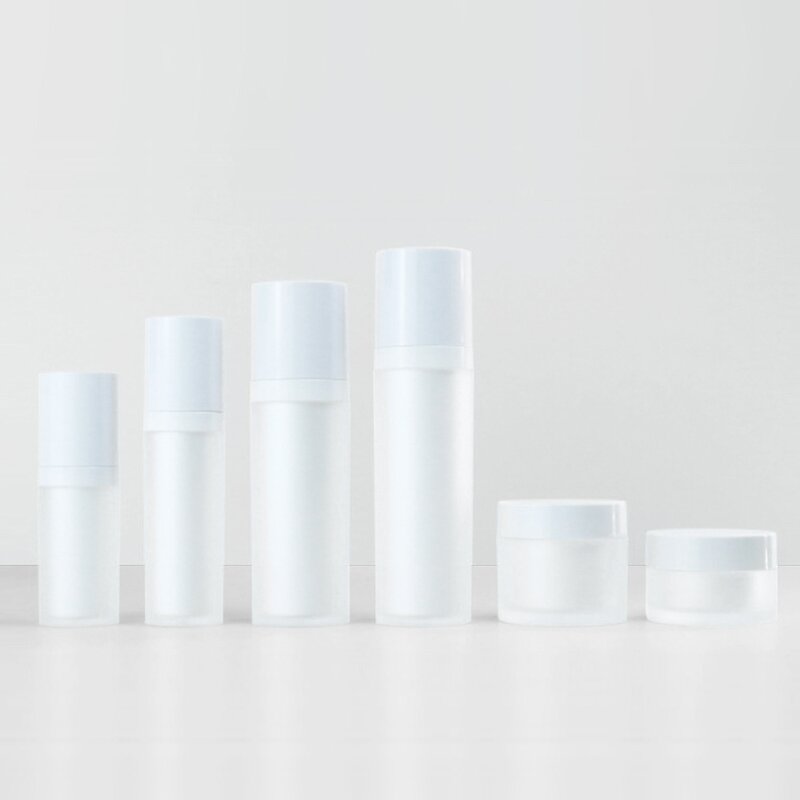 Acrylic Bottle Manufacturer - Luxury Matte pink Blue White 30ml 50ml 100ml 120ml Double-wall Cosmetic Set Airless Lotion