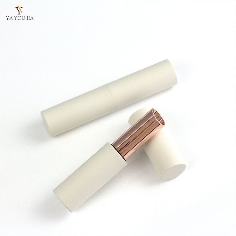 Lip Balm Bottle Manufacturer - New Stock 3.5g Matte White DIY Cosmetic Empty ABS Lipstick Screw Cap Packaging Container