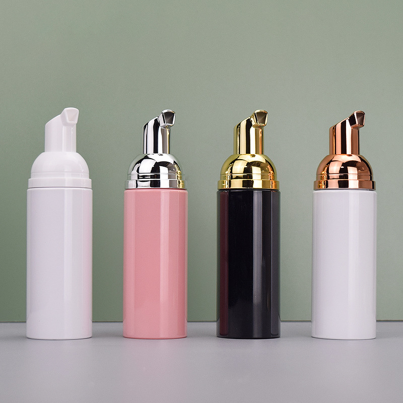 Foam Pump Bottle Manufacturer - Wholesale 50ml 2oz Frosted Pet Plastic Rose Gold Lid with Eyelash Cleaning Shampoo Capacity