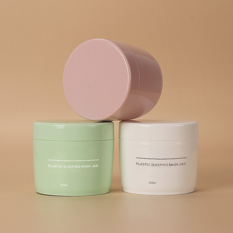 Cosmetic Cream Jar Manufacturer - Stock 250g Plastic pp White pink Green Color Refillable Skin Care Cream Plastic Body