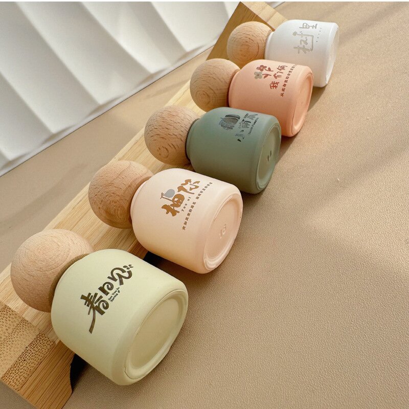 Essential Oil Bottle Manufacturer - Luxury Bamboo Lid Glass Body 10ml Round Roll-On for Face Cream Custom Color Screen