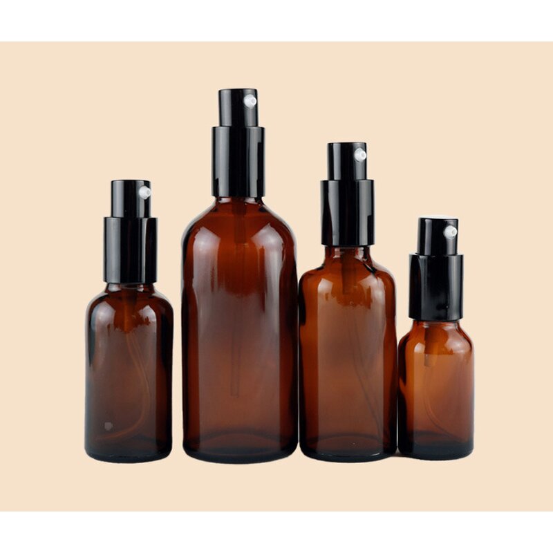 Serum Bottle Manufacturer - 10ml 20ml 30ml 50ml 100ml Amber Dark Brown Empty Cosmetic Glass Toner Spray with Screw Cap