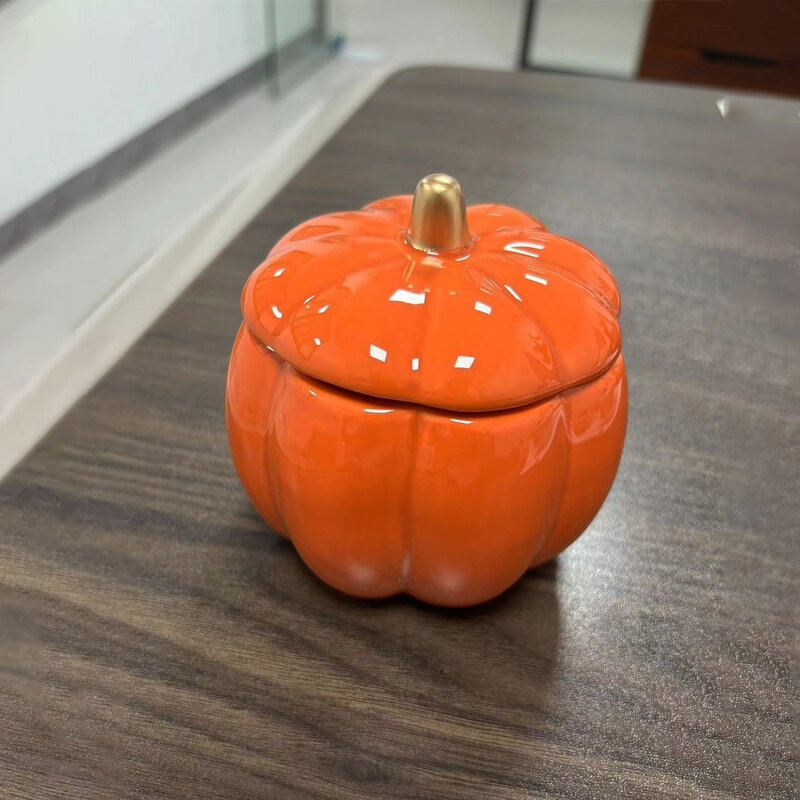 Candle Jars Manufacturer - High Quality Customizable Color Ceramic Pumpkin Empty with Lid for Packaging and Gifts