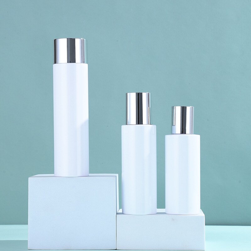 Lotion Bottles Manufacturer - In Stock 100ml 120ml 150ml 250ml 300ml Round White for Plastic PET Skin Care Serum & Toner