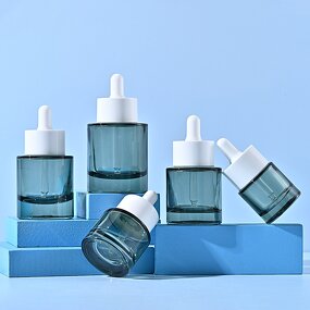 Glass Dropper Bottles Manufacturer - 20ml 30ml 50ml Round Thick Bottom with Transparent Green Golden/Silver/Black/White