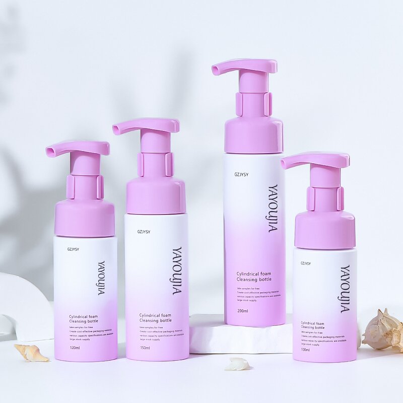 Mousse Bottle Manufacturer - New Plastic 100-120-150ml Face Cleaning Packaging Dispenser Foam White Purple Shampoo Skin