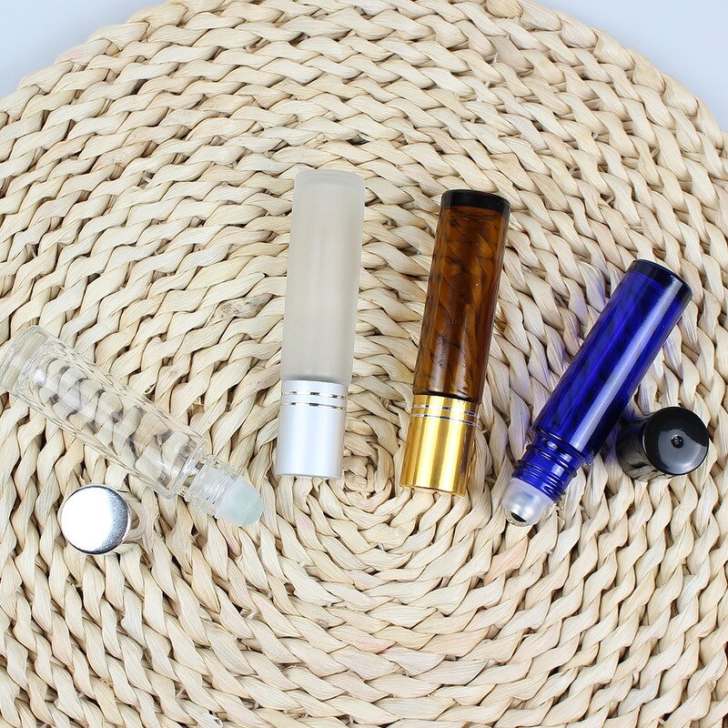 Glass Bottle Manufacturer - Empty Glass Roll Perfume Oil Scents Aromatherapy 5ml 10ml Amber Blue Transparent Glass Ball