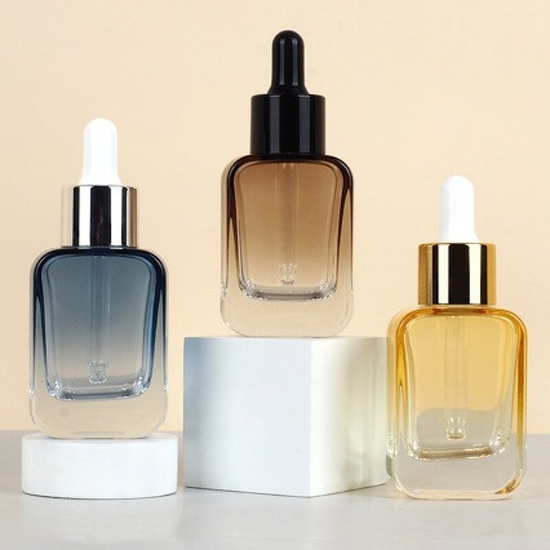 Glass Serum Dropper Bottle Manufacturer - 30ml Frosted Flat Shoulder for Face Cream with a Durable Dropper Packed in